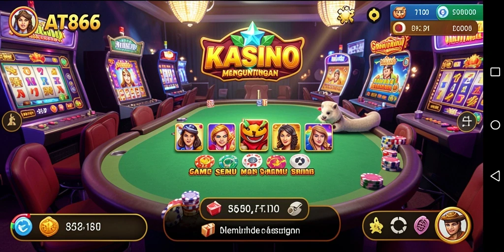 Tampilan permainan kasino yang menarik dan interaktif di AT866.