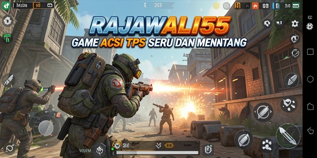Tampilan dinamis dari gameplay RAJAWALI55 yang intens.