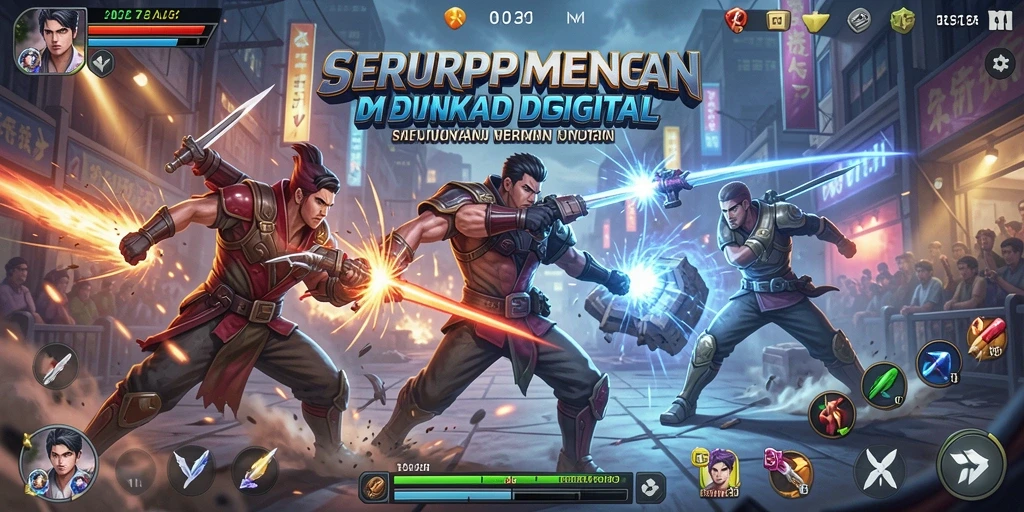Tangkapan layar SERURP menampilkan aksi pertarungan yang mendebarkan.