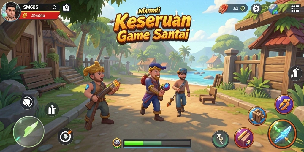 Tampilan seru gameplay SM605 dalam mode Casual yang penuh warna.