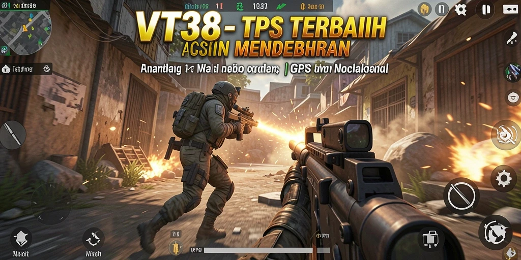 Tampilan aksi seru dalam permainan TPS VT38.